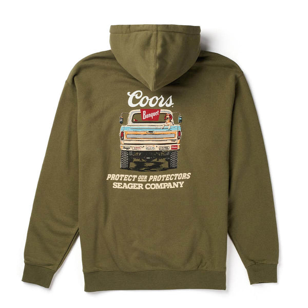 Seager X Coors Banquet Bumper Hoodie Olive