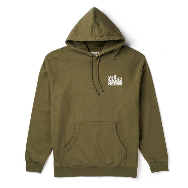 Seager X Coors Banquet Bumper Hoodie Olive