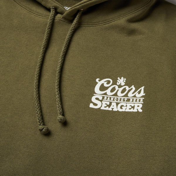 Seager X Coors Banquet Bumper Hoodie Olive