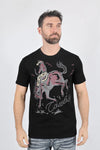 Men's Modern Fit Cotton Stretch Horse-Rider Print Tee