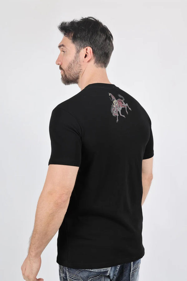 Men's Modern Fit Cotton Stretch Horse-Rider Print Tee