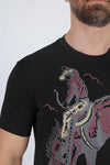 Men's Modern Fit Cotton Stretch Horse-Rider Print Tee