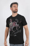 Men's Modern Fit Cotton Stretch Horse-Rider Print Tee