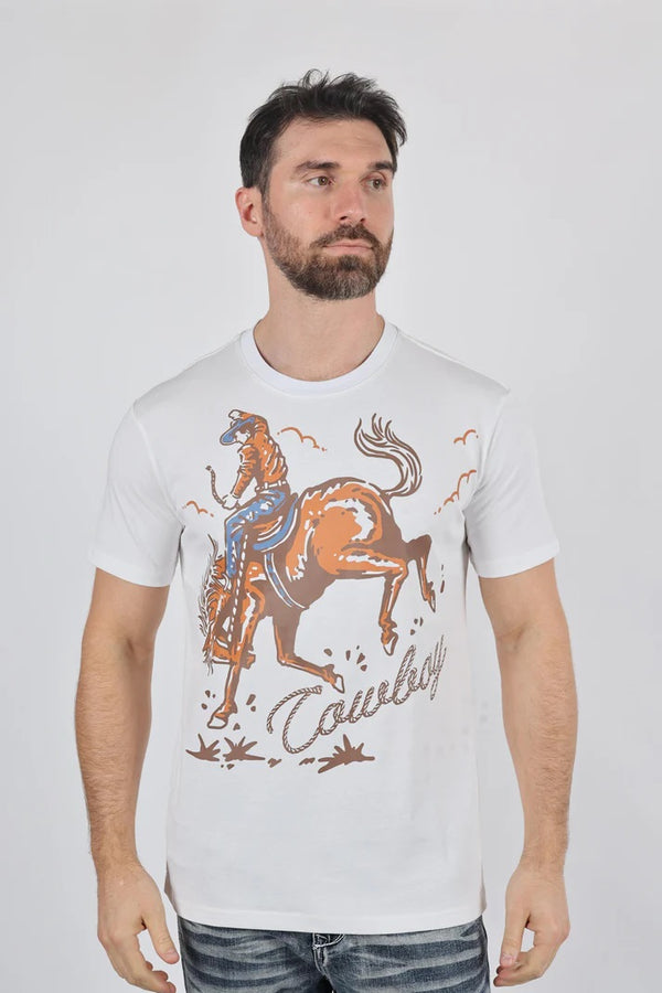 Men's Modern Fit Cotton Stretch Horse-Rider Print Tee