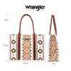 Wrangler Southwestern Pattern Dual Sided Print Canvas Wide Tote Coffee