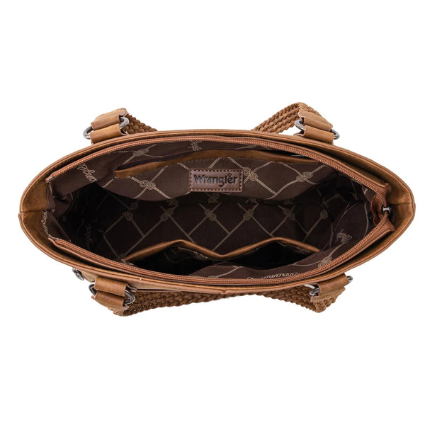 Wrangler Braided Detail Multi Pockets Concealed Carry Tote