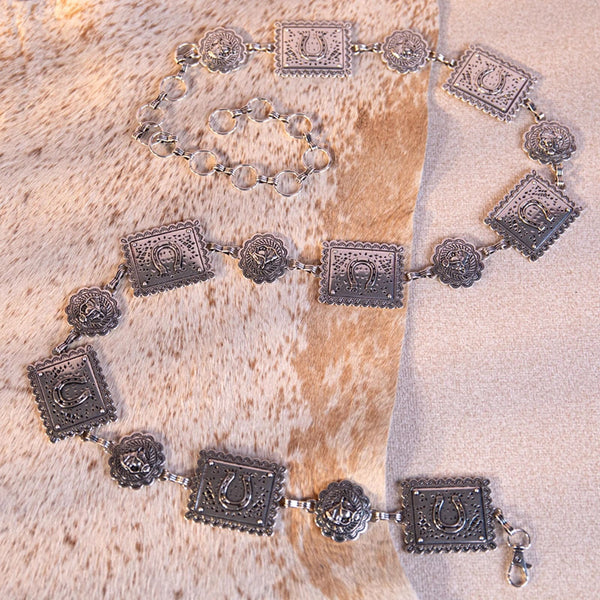 Wrangler Boho Concho Chain Link Belt