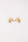Gold Plated Burnished Horse Head Stud Earring