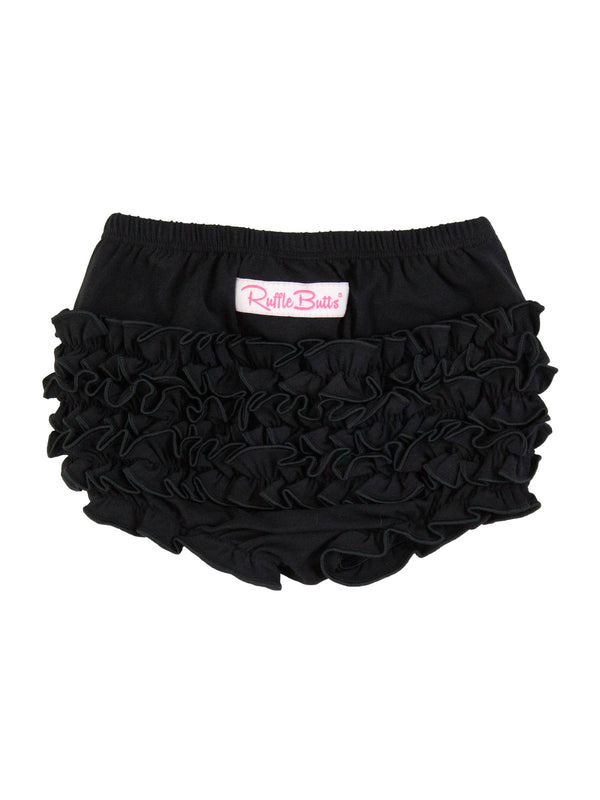 Baby Girls Black Knit RuffleButt Bloomer