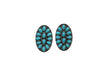 Turquoise Oval Cluster Post Earrings 1.75"