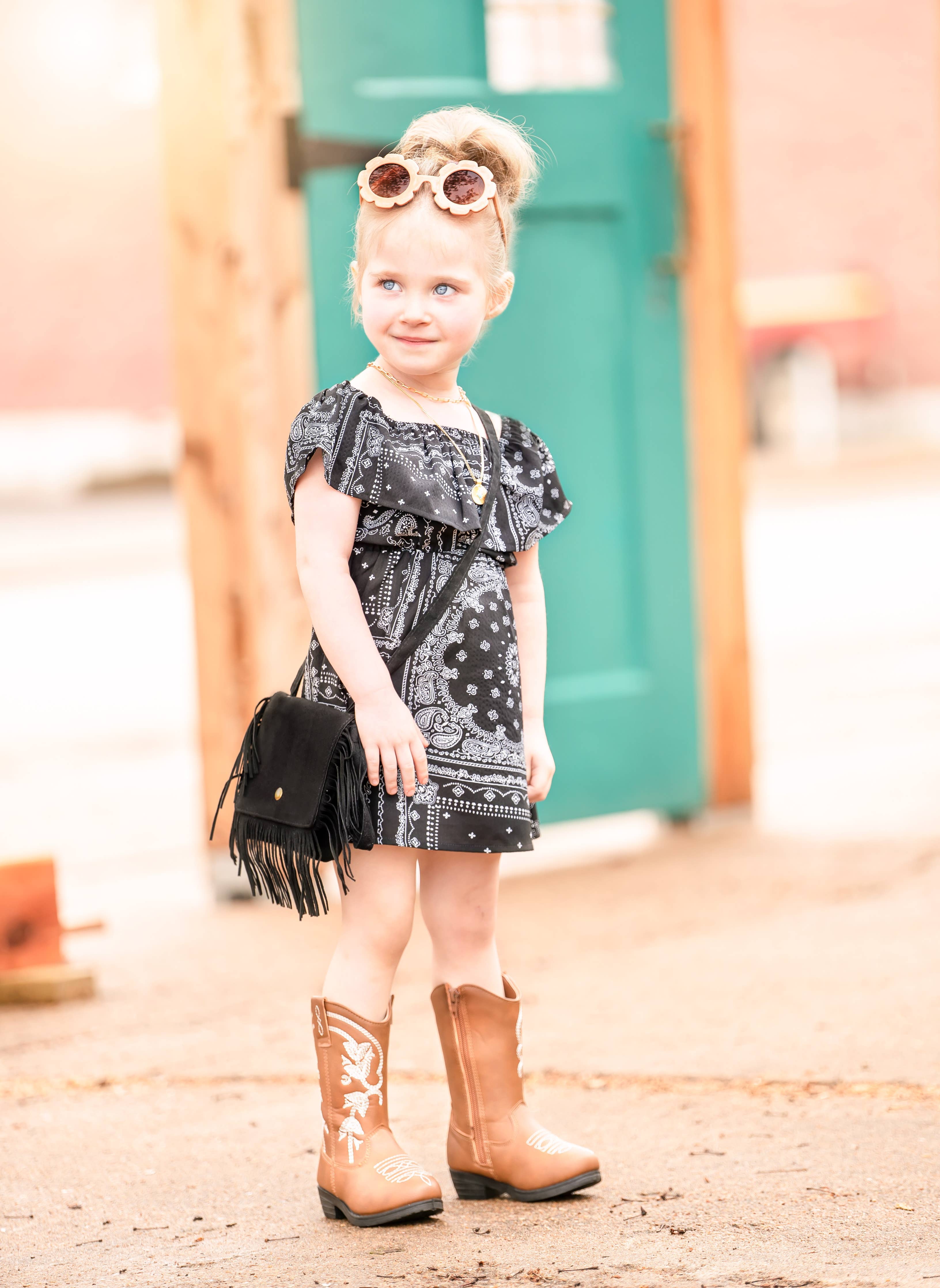 Kids Bandana Print Dress - Size 18-24M - Western Clothing