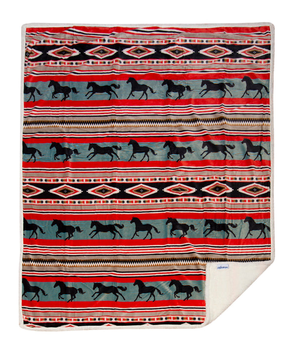 Wrangler® Black Stallion Plush Sherpa Throw