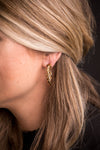 Gold Twisted Hoop Earring 1.25"