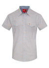 Rodeo Men's Short Sleeve Pearl Snap Print Shirt
