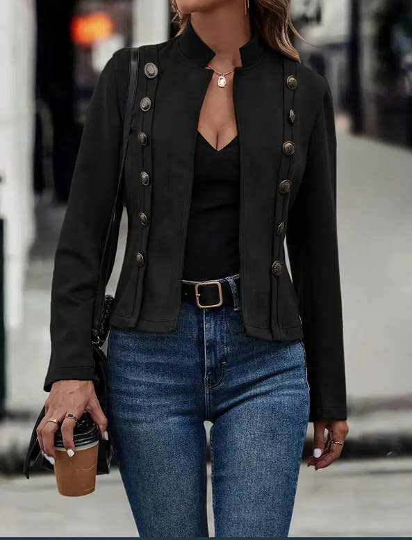 Vintage Deerskin Velvet Double Breasted Slim-fit Jacket