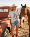The 8 Seconds Tee - Off White / Black - Broken horn