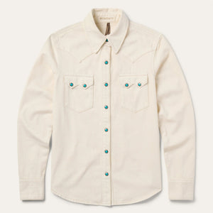 Stetson Women Turquoise Snap Western Denim Shirt