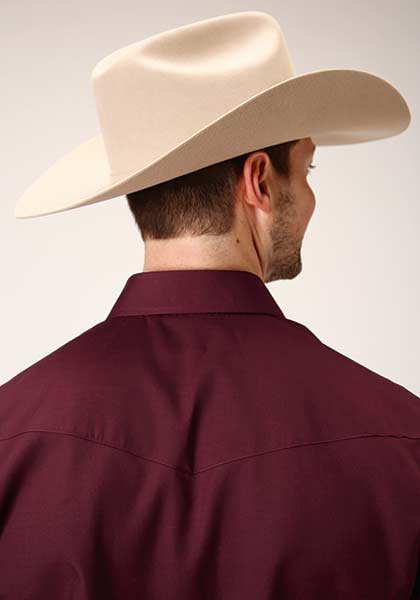 Ropers Men's Long Sleeve Solid Color Wine
