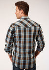 Roper Men's Performance Plaid Snap - Brown