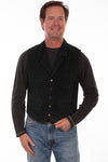 Scully Suede Vest with Knit Black