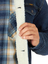 Wrangler Mens Retro Sherpa Lined Western Denim Jacket - Dusty Blue