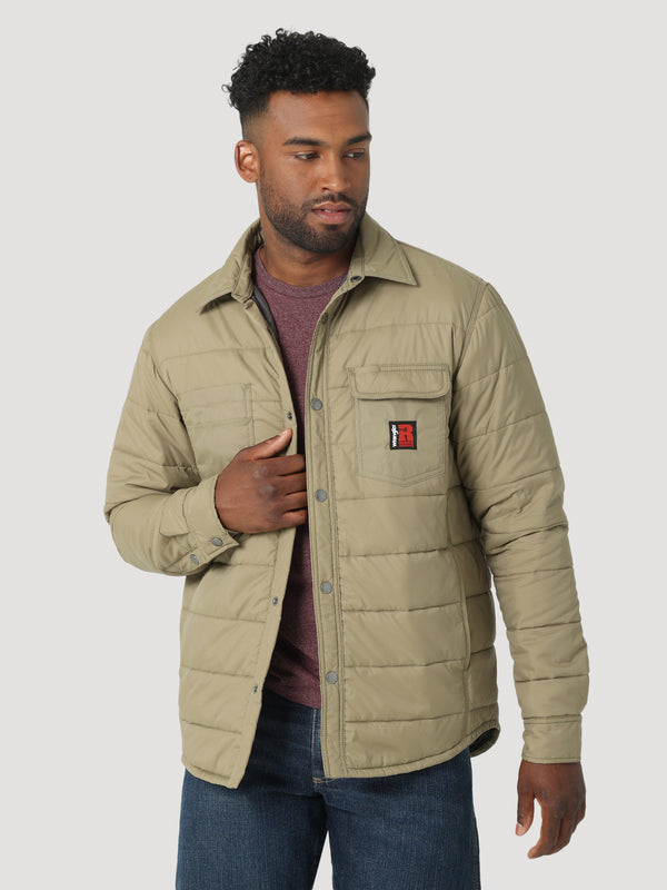 Wrangler Mens Riggs Tought Layers Insulated Shirt Jacket - Bark