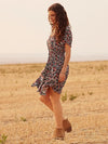 Wrangler Womens Retro Flutter Floral Snap Front Dress