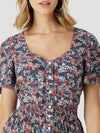 Wrangler Womens Retro Flutter Floral Snap Front Dress