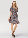 Wrangler Womens Retro Flutter Floral Snap Front Dress
