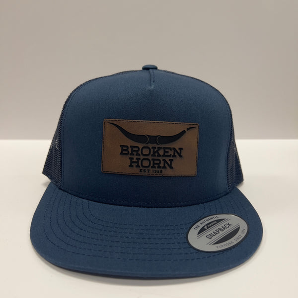 Broken Horn Leather Patch Logo 1 Flat Bill