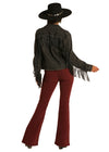 Rock & Roll Jacket with Studded Black Leather Fringe