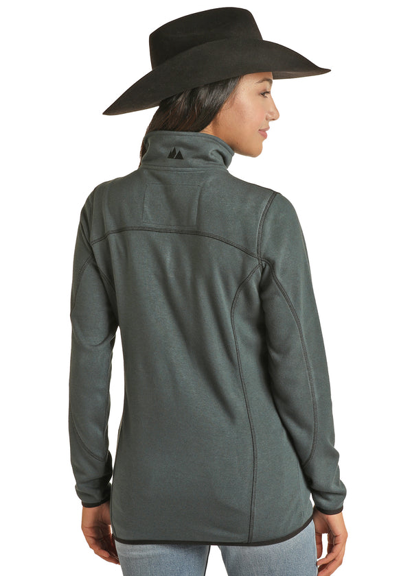 Panhandle Heather Knit Quater Zip - Teal