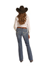 Rock & Roll Cowhide Applique Riding Jean - Medium Vintage