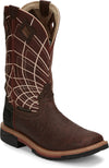 Justin Derrickman 12" Waterproof Brown Ostrich Print Work Boot