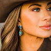 Turquoise and Aqua Dangle Silver Fashion Earrings