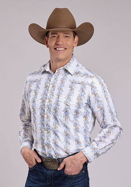 Roper Floral Stripe Snap Shirt