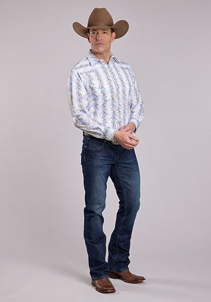 Roper Floral Stripe Snap Shirt