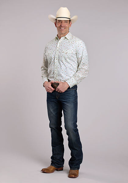 Roper Men's Cream Floral Print