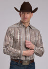Roper Wallpaper Print Western Snap Shirt - Broken horn