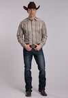 Roper Wallpaper Print Western Snap Shirt - Broken horn