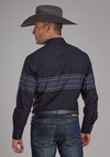 Roper Men Black & Blue Border Stripe