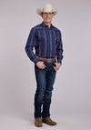 Roper Navy Stripe Snap Shirt