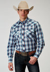 Roper Mens Woven Americana Plaid Snap Shirt