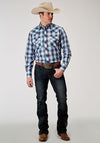 Roper Mens Woven Americana Plaid Snap Shirt