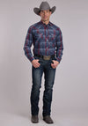 Roper Men's Western Snap Plaid - Broken horn
