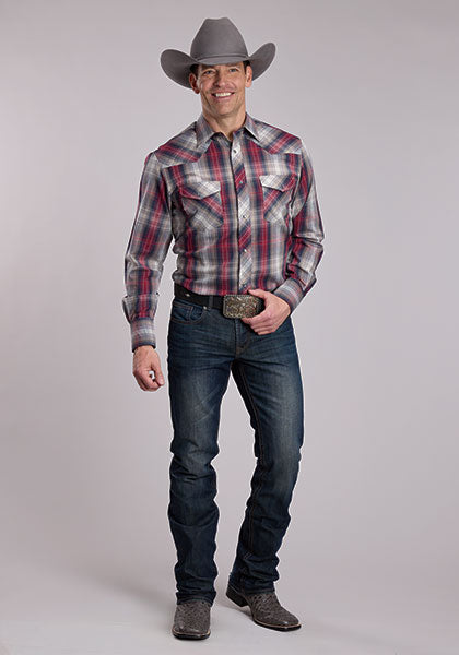 Roper Men's Western Snap Plaid