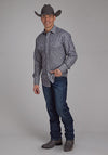 Roper Men's Dk. Charcoal Grey & Tan Stripe