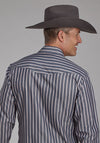 Roper Men's Dk. Charcoal Grey & Tan Stripe