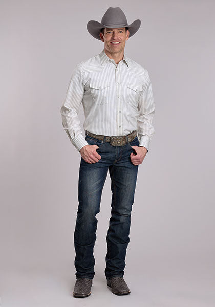 Roper Stripe Western Snap Shirt - Broken horn