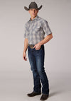 Roper Mens Grey/Light Blue Plaid